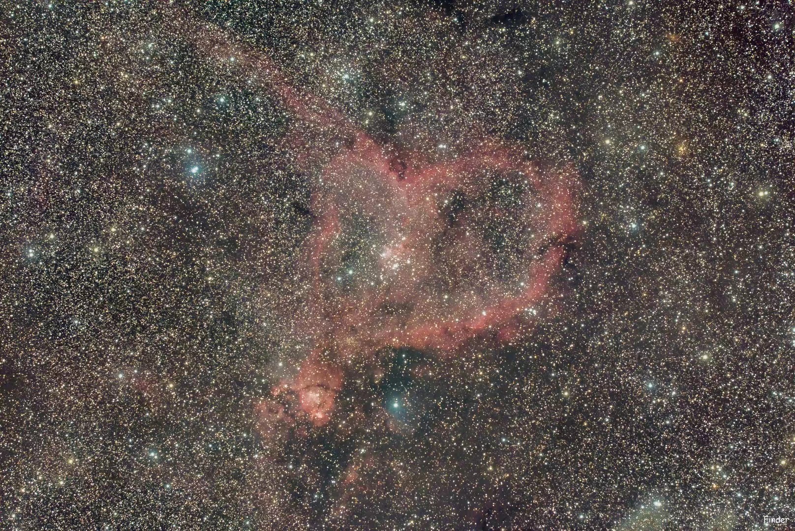 IC1805,使用Siril处理,光污染有点高，月光也高，拍出来效果很差